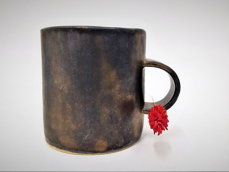Handmade Ceramic Coffee Mug, Rustic Bronze Glaze image 8