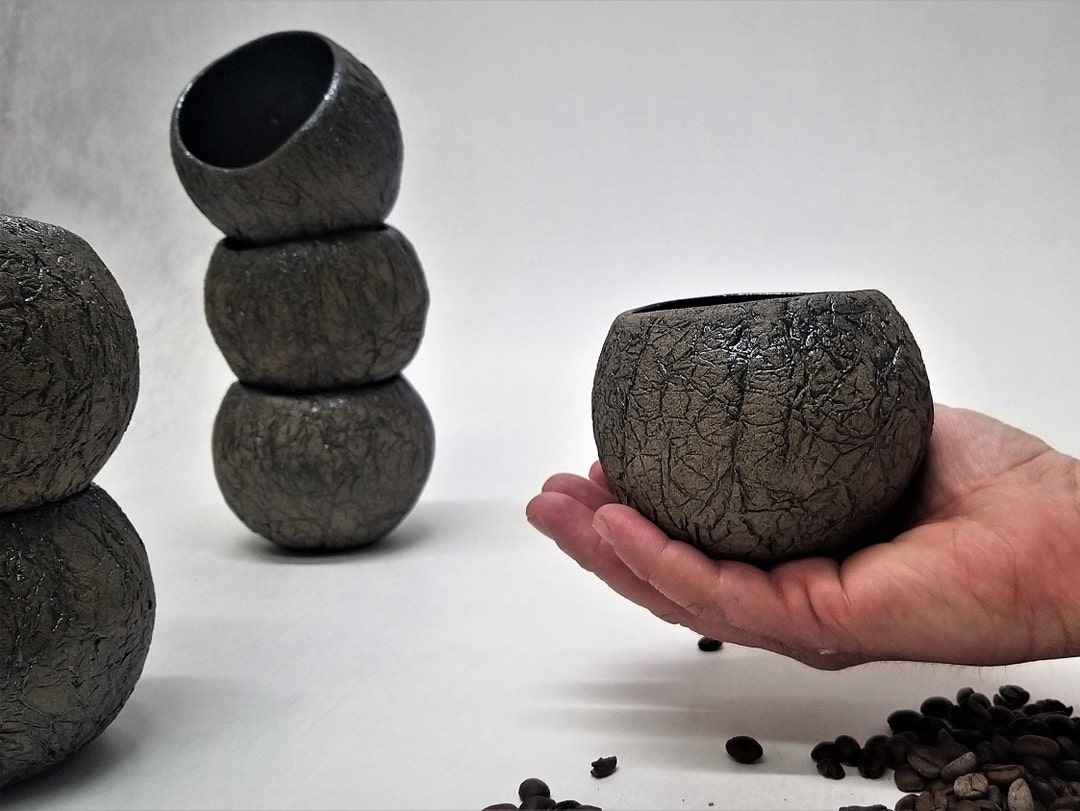 Large Ceramic Tea Cup, Black Coffee Mug, Extra Large Ceramic Mug