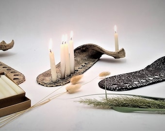 Contemporary Rustic 9-Candle Menorah, Modern Menorah for Hanukkah, Judaica Decor and Gift