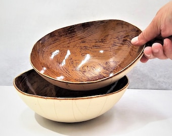 Pottery Bowl, Rustic Ceramic Pasta Bowl, Ceramic Rice Bowl, Ceramic Soup Bowl, Ceramic Salad Bowl, Ceramic Ramen Bowl, Unique Gifts