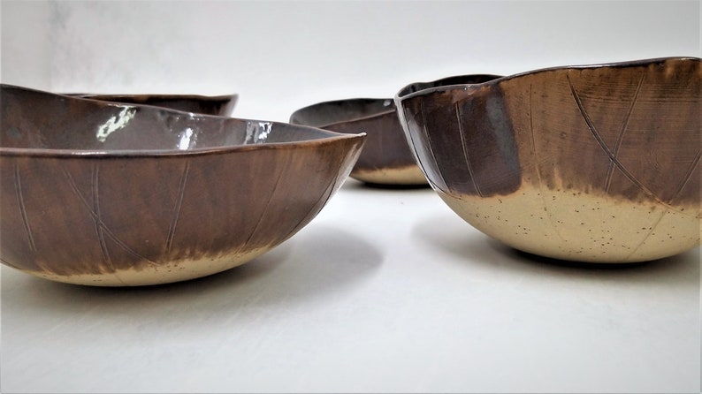 Rustic Ceramic Pasta Bowls, Noodle Bowls, Ramen Bowls, Artisan Bowls, Earthy Handmade Pottery Bowls, Large Soup Bowls, Japanese Rice Bowls image 5