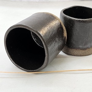 Authentic Sake Cups, Sake Glasses, Ceramic Sake Cups, Round Coffee Cup, Black Coffee Mug, Ceramic Tumbler, Pottery Tumbler Set