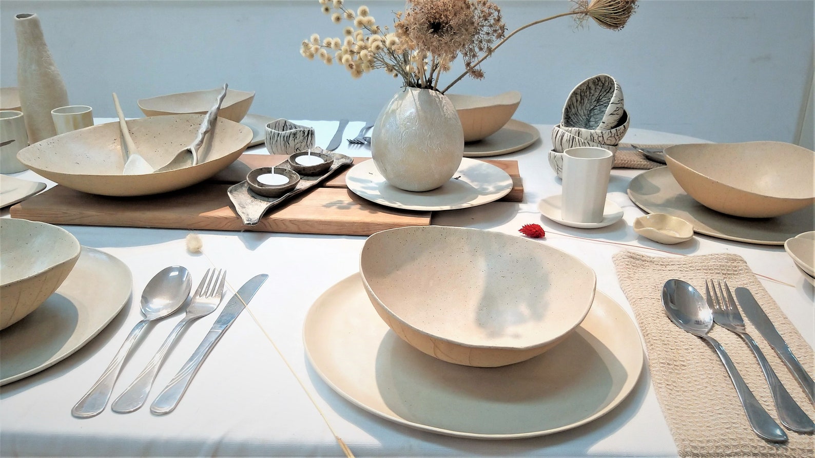 White Dinnerware Set Dish Sets for 8 Stoneware Dinner Set Etsy
