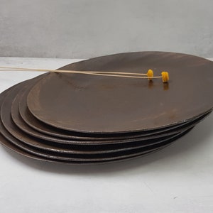 Restaurant Plates, Bronze Clay Plate, Ceramic Dinner Plate, Pottery Plate, Earthenware Plate, Rustic Dinnerware, Unique Plate, Modern Plate