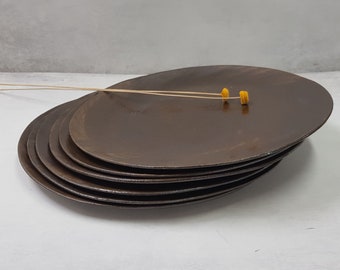Handmade Ceramic Dinner Plate, Rustic Bronze Clay Plate