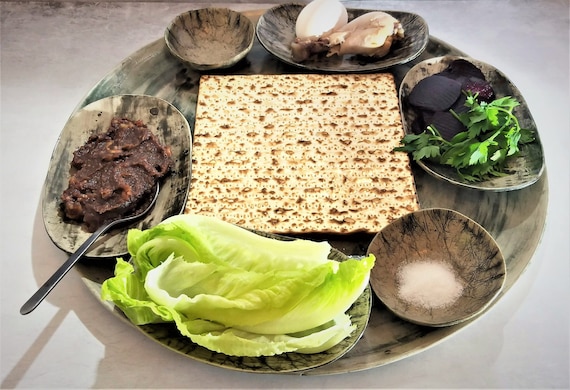 Passover Seder Plate Ceramic Seder Plate Passover Table Decor Israeli Gift Pesach Seder Plate Modern Seder Plate Matzah Plate Etsy
