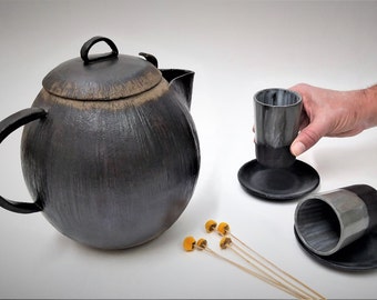 Ceramic Tea Cup Set With Teapot, Handmade Pottery Tea Set, Japanese Tea Set, Ceramic Teapot Set, Unique Tea Set, Tea Cup Gift Set