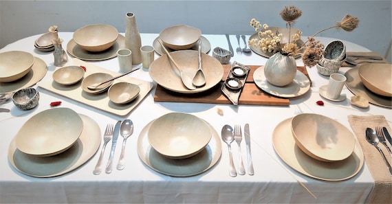 White Dinnerware Set, Dish Sets for 8, Stoneware Dinner Set, Christmas  Dinnerware, White Tableware Set, Elegant Tableware, Ceramic Tableware 