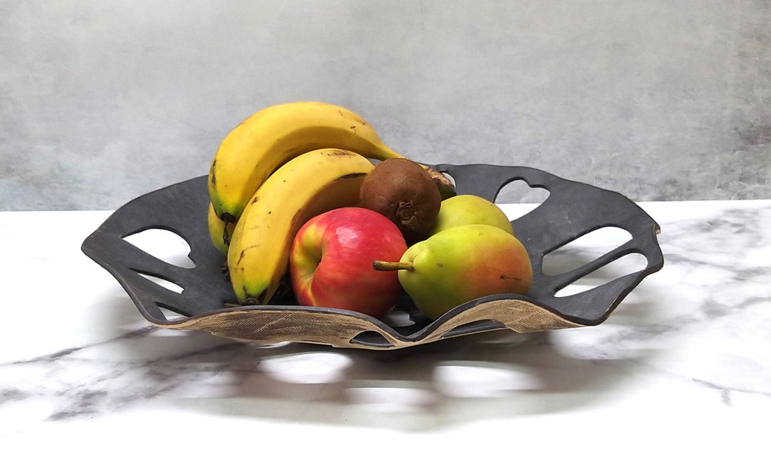 QPZK Ciotola di Frutta in Ceramica con Cestino in Metallo Dorato per Bancone da Cucina, Ciotola Decorativa per Il Tavolo, Grande Ciotola Decorativa