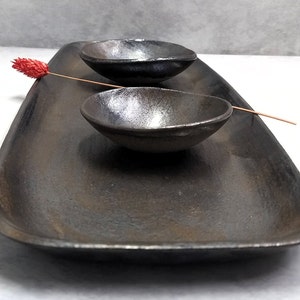 Black Rectangle Ceramic Serving Tray, Rectangular Serving Platter ...