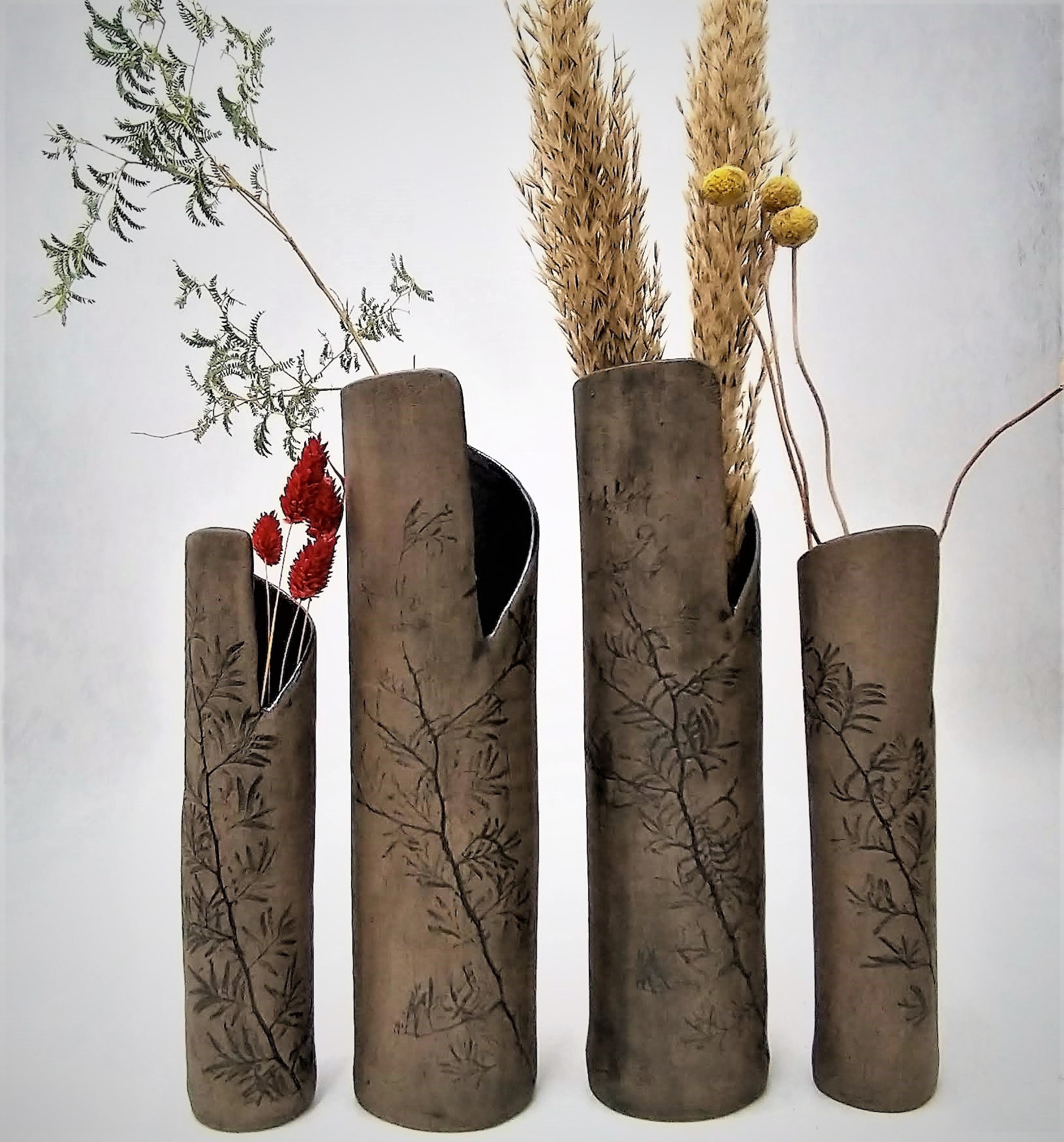Tall Thin Vase Tall Skinny Vase Ceramic Tube Vase Rustic Etsy