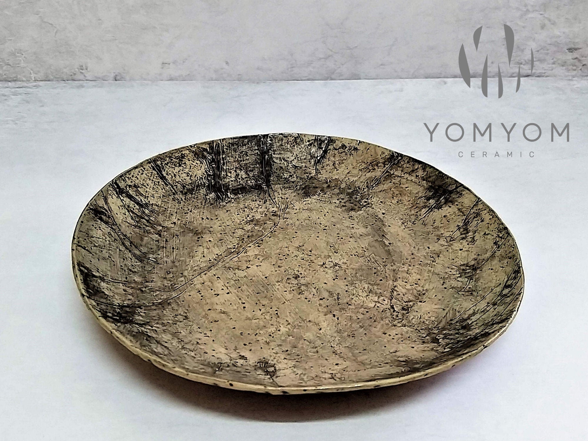 Unusual Earthenware Plate Rustic Ceramic Plate Handmade Etsy