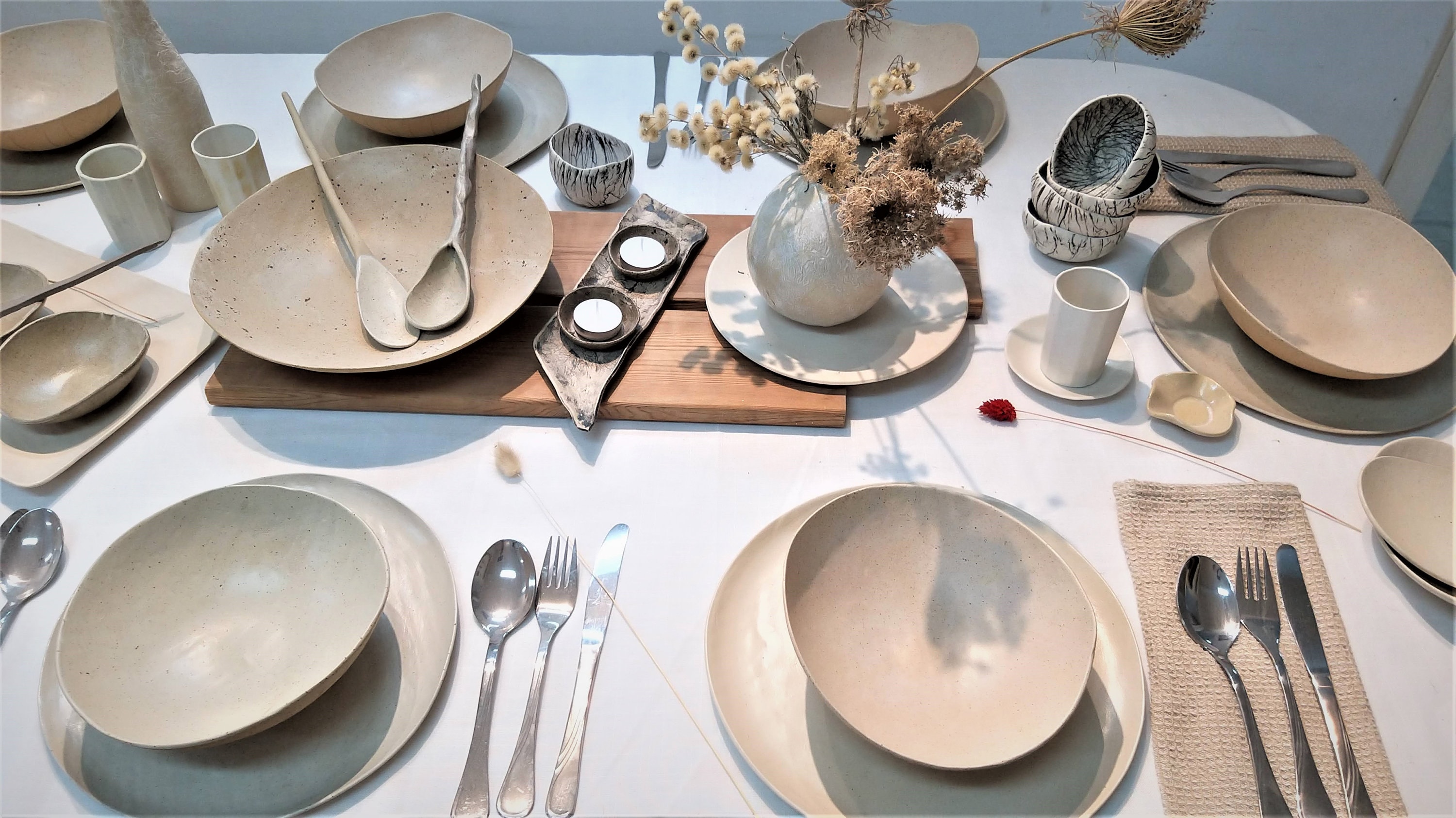 White Dinnerware Set Dish Sets for 8 Stoneware Dinner Set Etsy