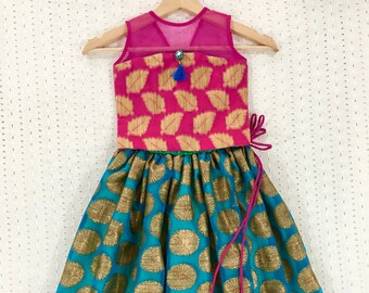 ikkat cotton frocks for babies