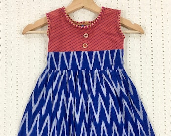 ikkat cotton frocks for babies