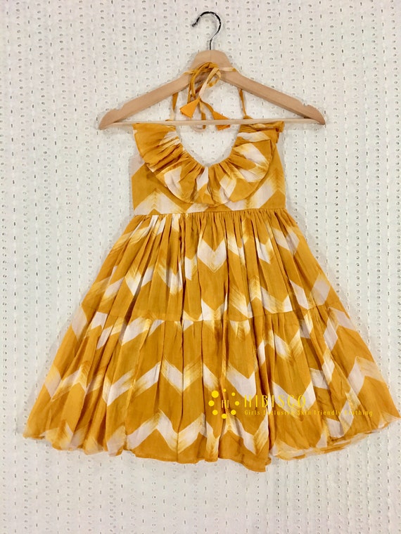 Baby Girls Mustard Yellow Finest Lightweight Cotton Dress Etsy
