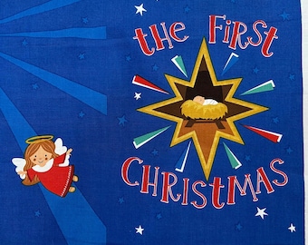 The First Christmas Fabric Book Panel 100% cotton