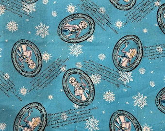 Frozen 100% Cotton Fabric- Princess Anna, Princess Elsa, Kristoff, Sven, Olof - Sold by the Yard