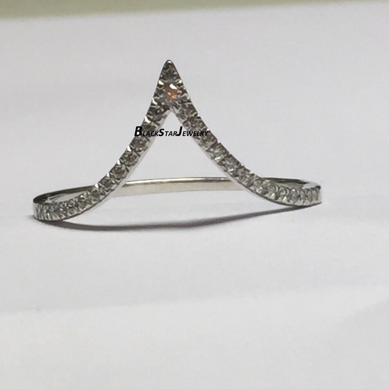 0.40 CT Round Cut VVS1 D Diamond Curved Matching Wedding Band,14k White Gold Finish Curved Ring Enhancer Stackable Band-Simple Dainty Band