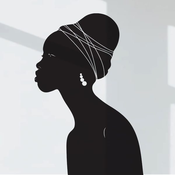 Black Woman svg, Woman Head wrap svg, Woman Silhouette Svg, Afro Diva SVG, Queen Boss, Glamour, Africa, Nubian, Melanin SVG