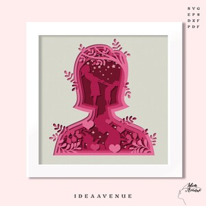 3D Mother SVG, Mothers Day Shadow Box SVG, Best Mom Paper Cut SVG, Multilayer Mother Gift Dxf Svg Files per Cricut e Silhouette