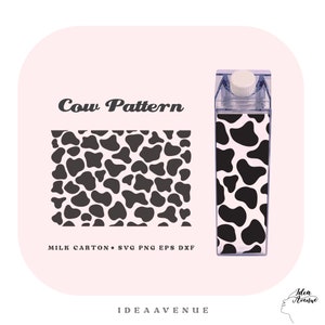 Kuh Tiermuster Milch Karton Flasche wickeln svg 500 ml/16 oz Für Cricut, Kuh Druck svg, Digital Download