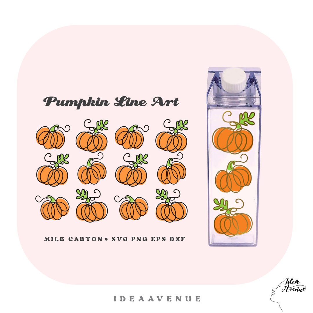 Pumpkins Milk Carton Bottle Wrap Svg, Thankgiving Pumpkins Acrylic