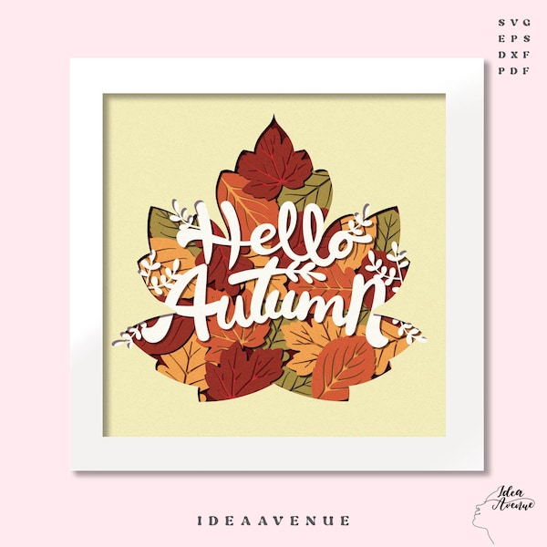 3D Autumn Shadow Box SVG: Fall Leaves Paper Cut, Cricut Project (Digital Download)