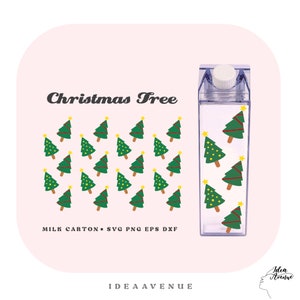 Christmas Trees Milk Carton Bottle Wrap Svg, Christmas Acrylic Water Bottle wrap 500 ml/16 oz file For Cricut.