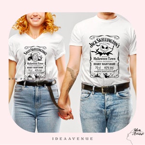 Jack and Sally Skellington Couple Shirt SVG: Halloween Matching Design (Digital File)