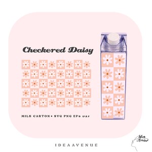 Enveloppement de bouteille en carton de lait damier pour emballage de bouteille en carton de lait de 500 ml, fichier acrylique découpé à l'eau pour Cricut, téléchargement numérique