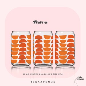 Retro Libbey 16oz Can Glass SVG: Groovy Wrap File (Digital Download)