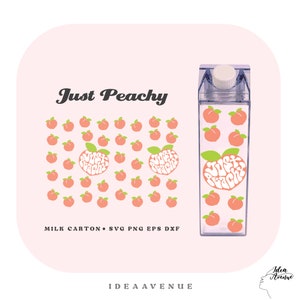 Just Peachy Milk Carton Bottle Wrap Svg, Acrylic Water Bottle wrap 500 ml/16 oz file For Cricut, Instant download