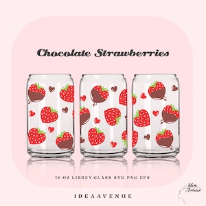 Bicchiere Libbey con fragole al cioccolato SVG: design per San Valentino (download digitale)