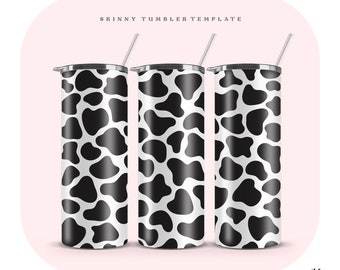 Cow Print Tumbler Design, Cow Pattern 20oz Skinny Tumbler Wrap, Sublimation Design, Tumbler Image for Straight & Tapered Tumblers PNG,SVG