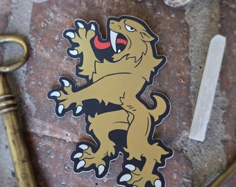 Sabretooth "Fatalis Dens Cultri." - Heraldic Sticker
