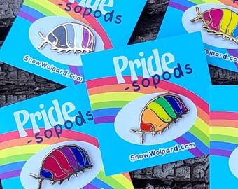 PRIDE-sopods: Pride Isopod Enamel pins