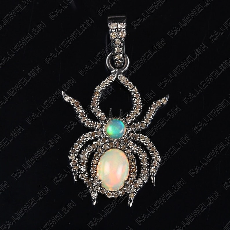 New item Solid 925 Complete Free Shipping Sterling Silver Natural Ct Scorpion Diamond 0.80 Shape