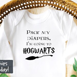 HARRY POTTER Onesie® Pack my diapers, I'm going to Hogwarts Harry  Potter Baby Shower- Funny Baby Gift Baby Shower Gift Nerdy Onesie®