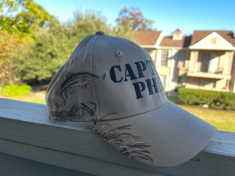 Monogrammed Personalized Fishing Bass Hat Summer Fishing Hat Etsy