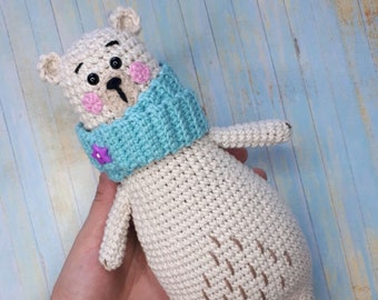 Crochet Bear Plush Toy, Soft Plush Toy, Animal Plush Toy, Crochet Beanie