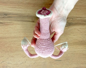 Crochet Anatomical Non-Birthing Uterus Plush, Vagina Plushie, Student Midwife Gift, Doula Gift