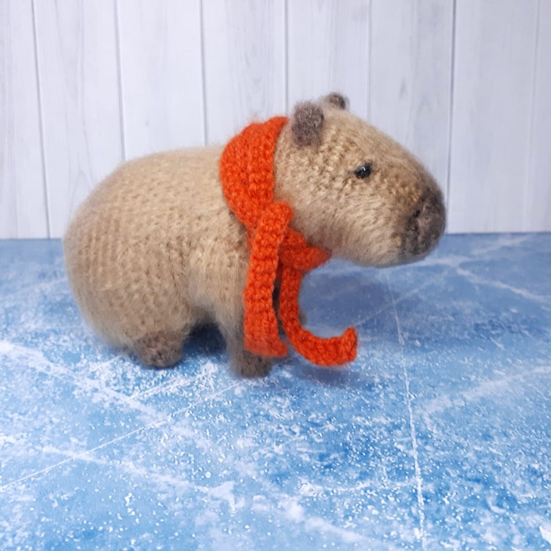 Crochet Capybara Plush Toy With Scarf, Soft Plush Toy, Animal Plush Toy,  Crochet Beanie -  Canada