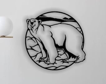 Polar bear SVG, polar bear wall panel, bear lasercut file, polar bear cricut, glowforge, svg, cdr, dxf