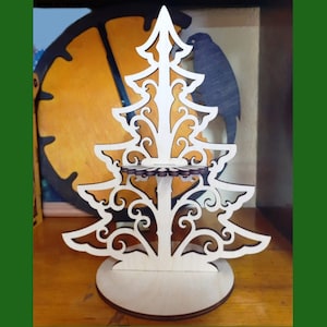 Serviettenhalter, Baum, Neujahr, Weihnachten, Lasercut Datei, 3D Puzzle, Vektor, Laser cut Vektor, Glowforge, svg, cdr, dxf