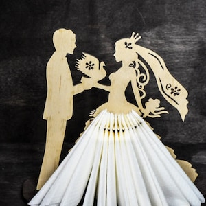 Hochzeit, Serviettenhalter, Lasercut-Datei, 3D Puzzle, Vektor, Laser geschnitten, Vektor, Glühforge, Svg, cdr, dxf