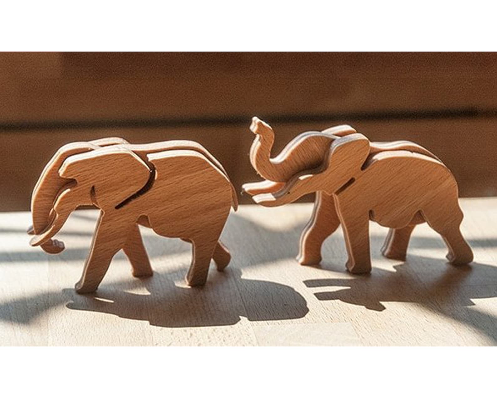 Elephants 3D Puzzle Lasercut File 3D Puzzle Vector Laser Etsy