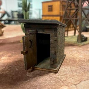 Wild West Outhouse, Digital SVG lasercut file, 3D Puzzle, for laser cut vector, glowforge, cnc, svg, dxf, eps, pdf, dxf