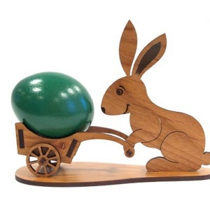 Easter bunny with cart svg, lasercut file, 3D Puzzle, vector, laser cut, vector, glowforge, svg, cdr, dxf, pdf