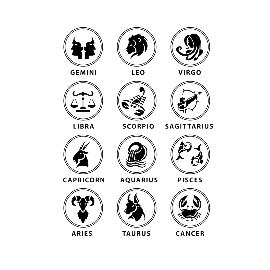 Zodiac Signs SVG, Zodiac Bundle SVG, Zodiac Sins Svg, Horoscope Svg